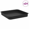 vidaXL Kvadratinis gėlių padėklas 24 vnt. Juoda 15 x 15 x 2 cm