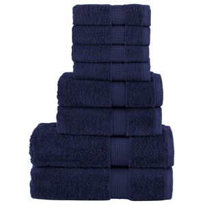 vidaXL Rank&scaron;luosčių rinkinys SOLUND, 8vnt., tamsiai mėlyni, 600g/m&sup2;