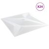 vidaXL Sienų plok&scaron;tės 24 pcs Baltas Star 50 x 50 cm XPS Putplastis