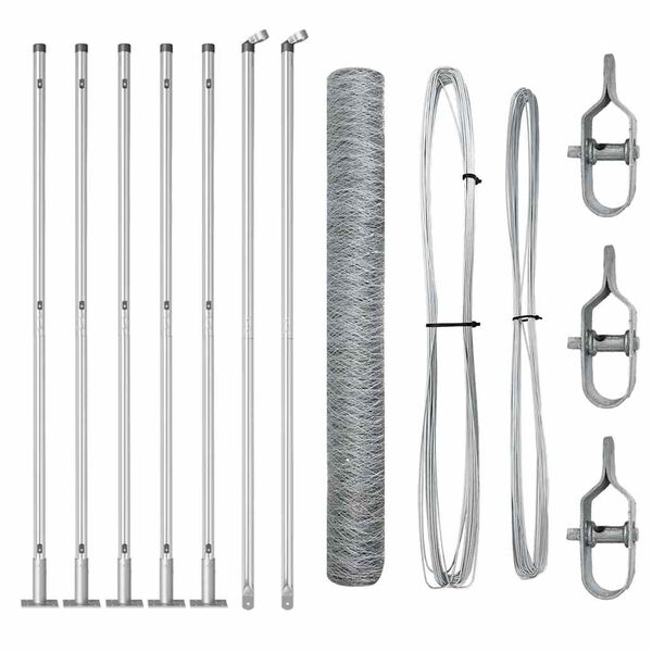 vidaXL Tvora su stulpais Sidabro 1.2 x 10 m PVC dengtas plienas