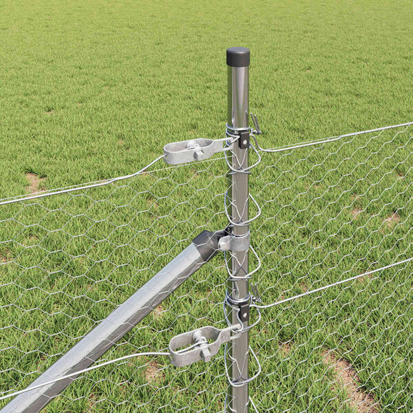 vidaXL Tvorelės stulpas Sidabro 25 x 0,4 m (25 mm tinklas) Plienas