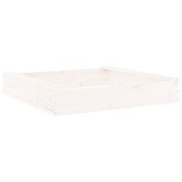 vidaXL Smėlio dėžė su sėdynėmis, balta, pušies masyvas, kvadratinė