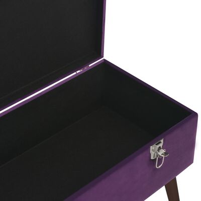 vidaXL Suoliukas su skyriumi daiktams, violetinės sp., 80cm, aksomas