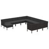 vidaXL Sodo komplektas su pagalvėlėmis, 12 dalių, juodas, poliratanas