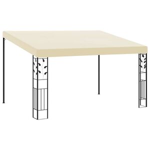 vidaXL Prie sienos montuojama pavėsinė, kreminės spalvos, 4x3x2,5m
