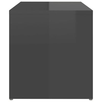 vidaXL Šoninis staliukas, pilkos spalvos, 59x36x38cm, MDP, blizgus