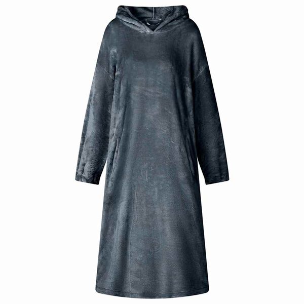 vidaXL Antklodė-džemperis su gobtuvu Jūrinė mėlyna s Flanelė