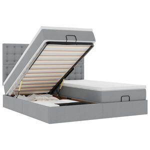 vidaXL Osmanų lovos rėmas su čiužiniais, pilkas, 160x200cm, audinys