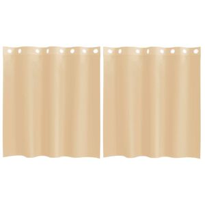 vidaXL Voile užuolaidos su įvorėmis, 2vnt., smėlio spalvos