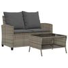 vidaXL Dvivietė sodo sofa su pagalvėlėmis ir staliuku, pilkos spalvos