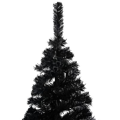 vidaXL Dirbtinė Kalėdų eglutė su žaisliukais, juoda, 210cm, PVC
