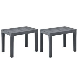 vidaXL Sodo suoliukai, 2vnt., antracito spalvos, plastikas