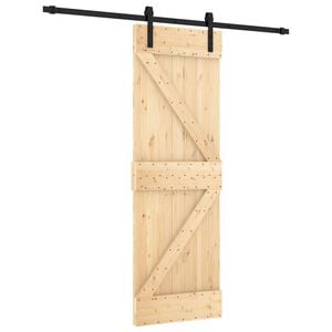 vidaXL Slankios durys 70 x 210 cm Natūrali ir juoda