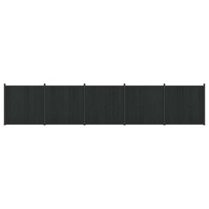 vidaXL Tvoros plok&scaron;tė 5 vnt. 880 x 186,5 cm WPC ir aliuminis Juoda