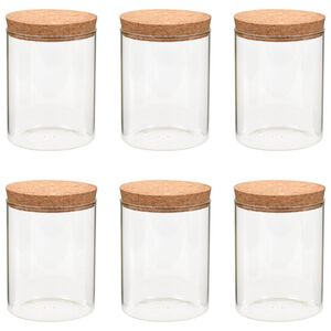 vidaXL Stikliniai indai su kam&scaron;tiniais dangteliais, 6vnt., 650ml