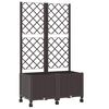vidaXL Sodo vazonas su treliu ir ratais Ruda 80 x 40 x 146 cm PP