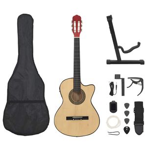 vidaXL Gitaros rinkinys su ekvalaizeriu, 12 dalių, 6 stygos