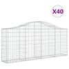 vidaXL I&scaron;lenkti gabiono krep&scaron;iai, 40vnt., 200x30x80/100cm, geležis