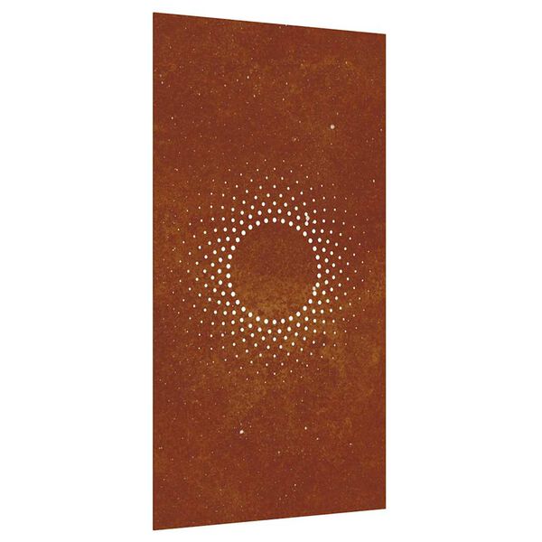 vidaXL Sodo sienos dekoracija, 105x55cm, corten plienas, saulė