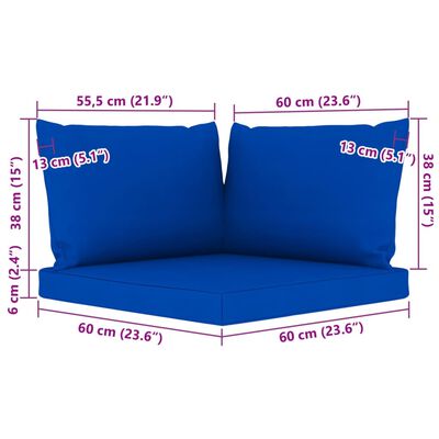 vidaXL Sodo komplektas su mėlynos spalvos pagalvėlėmis, 6 dalių