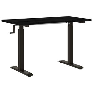 vidaXL Stalas Juoda ir Tamsiai Ruda 120 x 60 cm Kietas ąžuolo medis