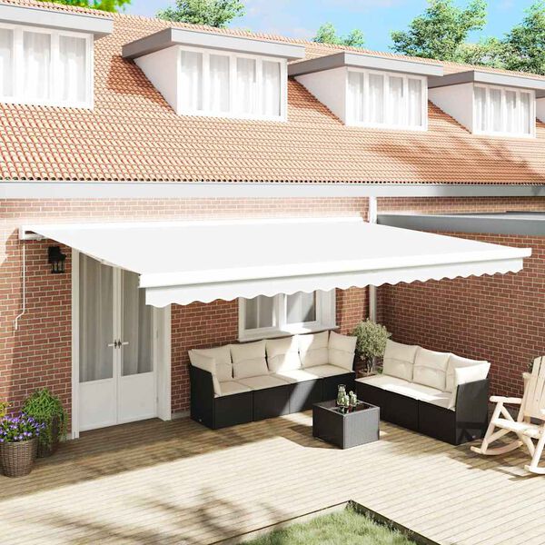 vidaXL Markizės pakaitinis audinys Balta 480 x 345 cm Poliesteris