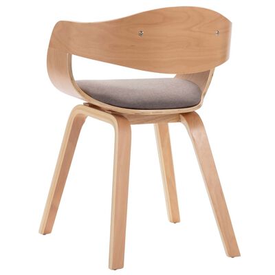 vidaXL Valgomojo kėdės, 4vnt., taupe, išlenkta mediena ir audinys