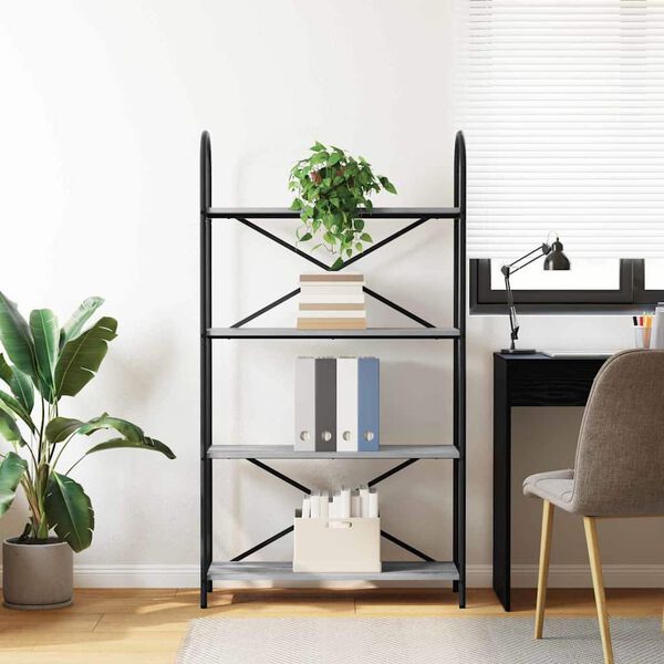 vidaXL Knygų lentyna Pilkas Sonoma 80 x 30 x 146 cm Apdirbta mediena