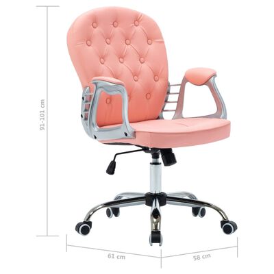 vidaXL Pasukama biuro kėdė, rožinės spalvos, dirbtinė oda