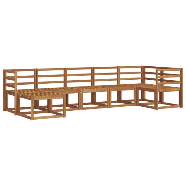 vidaXL Lauko sofos komplektas 7 pcs Natūrali Kietos akacijos mediena