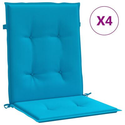 vidaXL Sodo kėdės pagalvėlės, 4vnt., mėlynos, 100x50x3cm, audinys