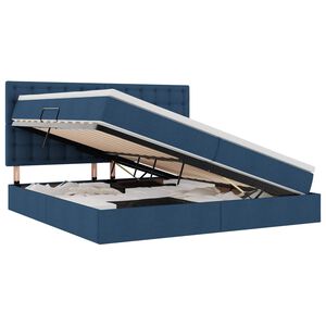 vidaXL Lova su daiktų laikymo vieta ir čiužiniu Mėlyna 200 x 200 cm