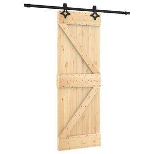 vidaXL Slankios durys Natūrali ir juoda 70 x 210 cm