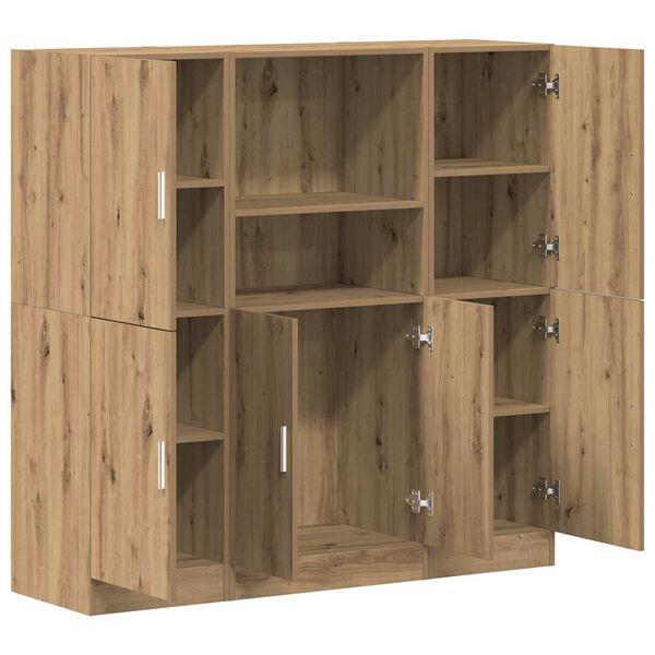 vidaXL 3 dalių virtuvės spintelių rinkinys Artisan ąžuolas