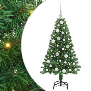 vidaXL Dirbtinė Kalėdų eglutė Žalia 120 cm PVC ir Plienas ir Plastikas