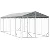vidaXL Lauko voljeras &scaron;unims su stogu, sidabrinis, 3x7,5x2,5m, plienas