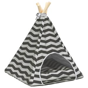 vidaXL Gyvūnų teepee su pagalve Balta ir pilka 40 x 40 x 50 cm