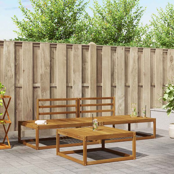 vidaXL Lauko sofos komplektas 3 Vienetas Natūrali