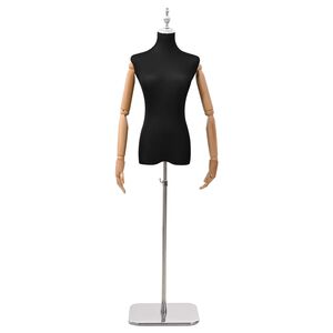 vidaXL Reguliuojamas manekenas 165-213 cm su baze Moteris PP Juoda