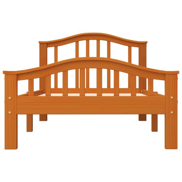 vidaXL Lovos rėmas su 2 stalčiais, medaus rudas, 100x200cm, pu&scaron;is