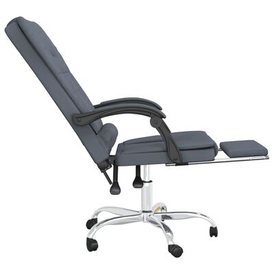 vidaXL Atlošiama masažinė biuro kėdė, tamsiai pilkos spalvos, aksomas