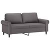 vidaXL Dvivietė sofa, pilkos spalvos, 140cm, dirbtinė oda