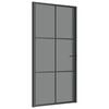 vidaXL Vidaus durys, juodos, 102,5x201,5cm, ESG stiklas ir aliuminis