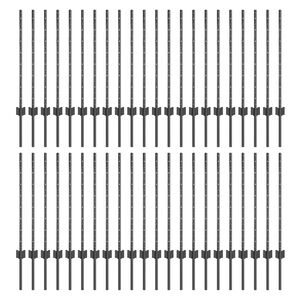 vidaXL Įmontuotas tvoros stulpas 44 vnt. Pilka 120 cm