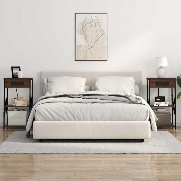 vidaXL &Scaron;alia lovos spintelė su lentyna Rudas ąžuolas 41 x 31 x 76 cm