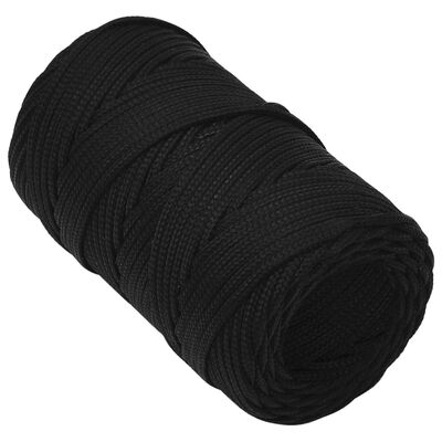 vidaXL Darbo virvė, juodos spalvos, 2mm, 25m, poliesteris