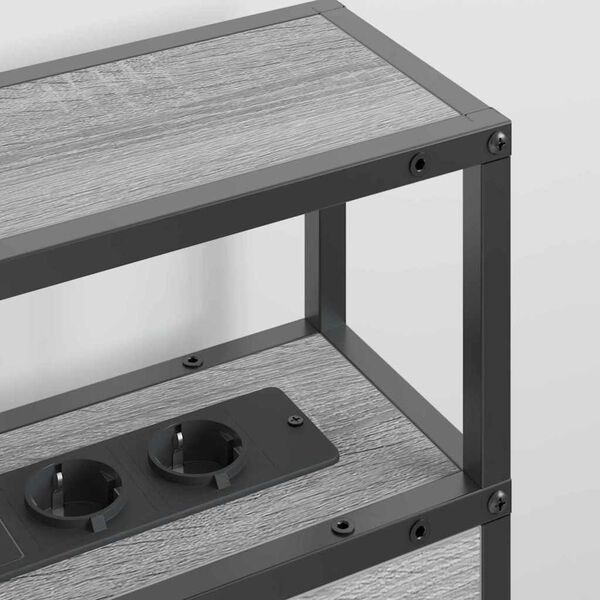 vidaXL Saugojimo galvos atlo&scaron;as su lentyna Pilka sonoma ąžuolo 180 cm