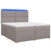 vidaXL Spyruoklinė lova su čiužiniu Taupe 200 x 200 cm Audinys