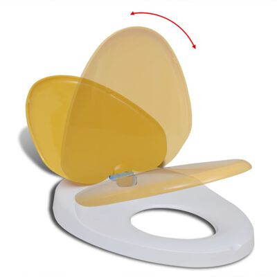 vidaXL Klozeto sėdynė su Soft Close mechanizmu, balta ir geltona