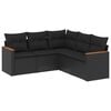 vidaXL Patio Sofa Set 5 vietos Black